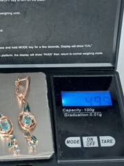 Vintage 1990-s 14 Ct Rolled Gold Aquamarine Zircons Earrings – Hallmarked 585 RG