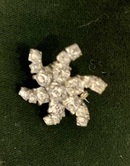 VTG. Rhinestone Brooch/Pin Silver Tone Lot 7 Pcs. EC SPARKLE 2 3/4′