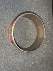 Vintage Brass Copper Bangle Bracelets Ethnic Boho Leather Inlay Lot of 4