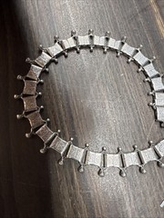 Victorian Revival RARE Danecraft Silver Necklace Choker Bookchain 14.5” 54+g