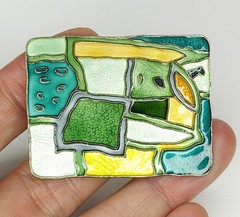 Very RARE Gorgeous Vintage David-Andersen Four Seasons Enamel Brooch “Summer”