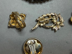 Vintage Costume Jewelry Lot Estate 1960s Czech Choker Boho Purple Earrings Brooc