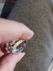 3ct igi lab grown dia. 69cttw natural side dia 18kt W/G. Ring 7.8grams size 7
