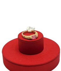 Vtg Sz 8 Ring Sm Pink Cubic Zirconia 18KGE Stackable Fashion Jewelry StySm3