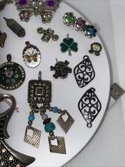 Lot of 20+ Vintage Charms – Butterfly, Clover, Dress, Heart, Lizard, Gem Mix