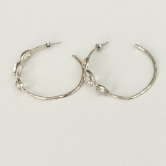 $595 Ippolita 925 Sterling Silver Clear Rock Candy Quartz 4 Stone Hoop Earrings
