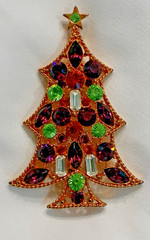 Rare Vintage Eisenberg Ice Regency Style Christmas Tree Brooch