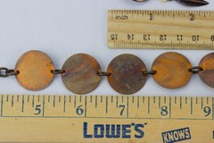 Copper Disc Necklace & Feather/Shield Enameled Copper Earrings LOT