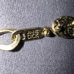 Vintage Anne Dick Brutalist Gold Gilt Statement Necklace