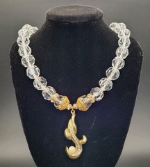 Vintage Rosemary G Ro-Do Saks 5th Ave Crystal Bead Gold Tone Necklace Brand New