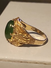 Vintage Antique 14k Gold Ring with Jade 5th generation owner