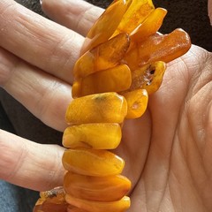 Old Amber Necklace 19” Vintage See Photos 1 Piece Is Broken