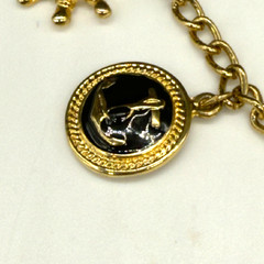 Vintage Nautical Charm Bracelet Gold Tone Chain 8 Charms Enamel Boat Anchor 6.75