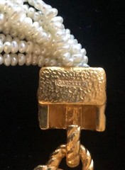 Carol Lee Vintage Faux White Pearl Seed Twisted Necklace