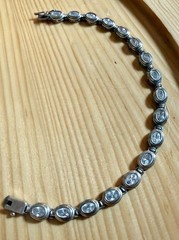 12.56g Vintage Sterling Silver 925 Tennis Link Bracelet, 7.5”