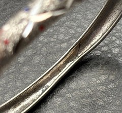 Avon Sterling Silver 925 Bangle Bracelet Multi-Color Enamel Textured Design READ