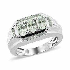 Art Deco Antique Vintage 3.50 Ct Diamond Men’s Wedding Ring 925 Sterling Silver