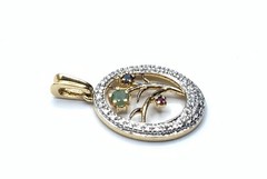 Ross Simons Gold Plated Sterling Silver Rhodium Multi Gemstones Tree Pendant