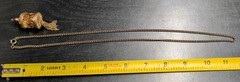 Vintage Unsigned Gold Tone Chain Necklace and Bird Cage Pendant Costume Jewelry