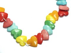 Vintage 1980s Necklace Plastic Heart Beads Charms Charm Retro Love The 80s J811