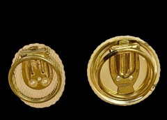 Lot Of 2 Vintage W. Germany Scarf Clips~AB Glass & Ivory Resin~1960s