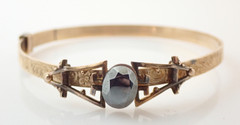Antique Victorian B&H Signed Yellow Gold Filled Expandable Bangle Bracelet