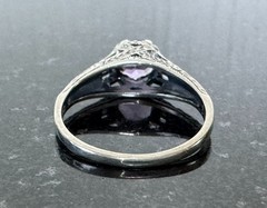 Vintage Sterling Silver 925 Ring Lavender Stone Size 6.75