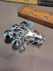 Vintage Blue Smoky Gray Silver Tone Rhinestone Brooch AB