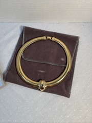 AVON 1886-1986 Gold Tone Omega Rhinestone Choker Necklace 100th Anniversary VTG