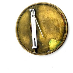 Vintage Depose France Brooch Courting Couple Trombone Clasp Old World Brass Gift