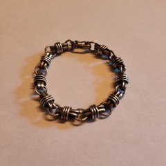 VTG Taxco Mexico Sterling Silver Coil Chain Bracelet