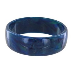 Peacock Blue Green Marbled Lucite Bangle Bracelet Made in Italy Women Large Size