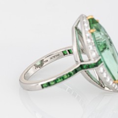 Tiffany & Co High Jewelry Green Tourmaline Diamond Ring Tsavorite 18k Platinum