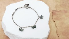 Vintage Children’s Silver Tone Multi-Color Enamel Butterfly Charm Bracelet, 7″ L