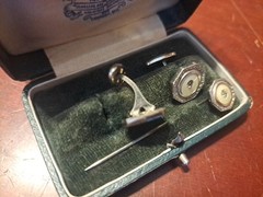 Antique Victorian Cufflinks & Stick Pin Jewelry Set Krumrich and Konrad Oshkosh