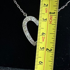 Antique Vintage Diamond Heart Pendant 14k White Gold