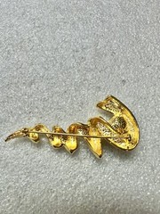 Vintage TONA abstract Seashell & Faux Pearl Golden MCM brooch