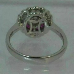 2.2CT Round Cut Lab Created Diamond Vintage Halo Wedding Ring 925 Silver