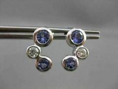 ESTATE 1.03CTW DIAMOND & AAA TANZANITE 14KT WHITE GOLD FLOATING JOURNEY EARRINGS