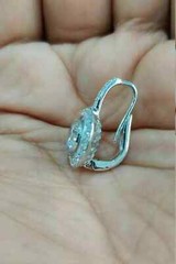 Art Deco Style Round Cut Lab Created Diamond Wedding 14K White Gold FN Earring