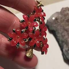 Vintage Unique Signed Lia Poinsettia Christmas Tree-pinkish Red 🌺 Flowers
