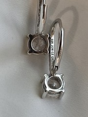 ​JCM Sterling Silver 925 Cubic Zirconia Round Leverback Drop Earrings