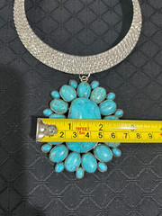 New Authentic Made in the Deep South Turquoise Pendant with Rhinestone