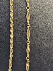 Vintage Monet Necklace Lot Of 2 Gold Tone Diamond Shaped Link And Rope Chain