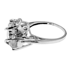 Fabulous 14k Solid White Gold 5ct Natural Prasiolite and Diamond Ring Size 8