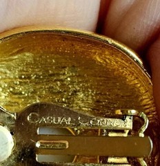Casual Corner Black/Gold Statement Clip On Earrings- Preloved