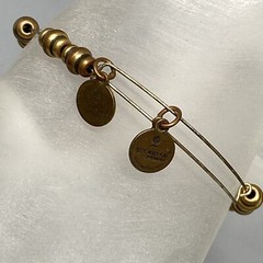 Alex & Ani Bracelet Gold/Copper Tone Adjustable Slide Beads Stackable 7.25+