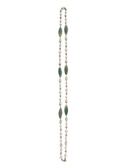 Vintage Trifari Necklace Lot 2 – Faux Jade Carved Bead Pearl & Bow Enamel Tassel