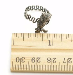 Vintage Southwestern Sterling Silver Owl Cutout Ring Size 5.5 Expanded Signed P
