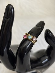 Deadstock New Old Stock Y2K Solitaire Ring Stacking Trio Hidden Adjustable Clasp